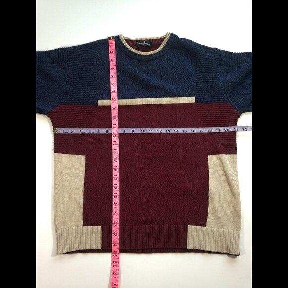 Ted Lapidus Paris Cotton Sweater Burgundy Blue Beige EXCELLENT USED CONDITION- M - Picture 9 of 9